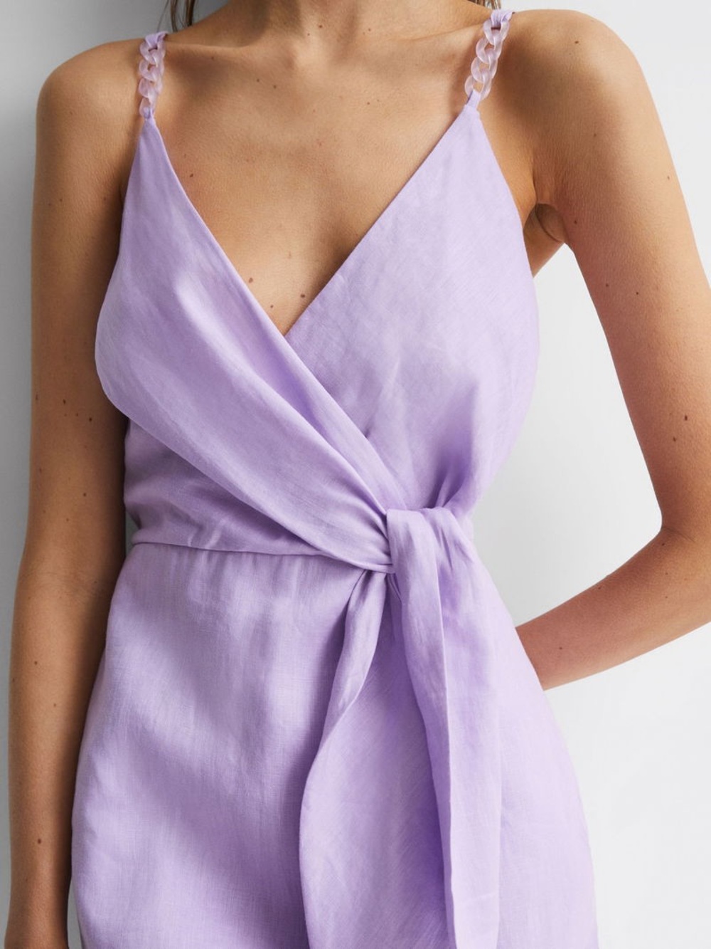 Reiss Lilac Strapless Wrap-Tie Dress